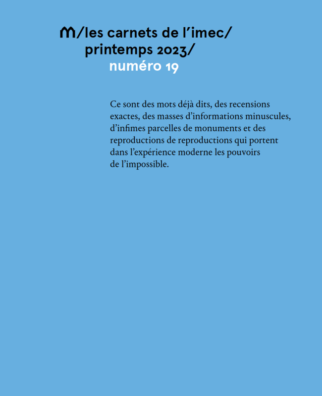 Institut Mémoires de lédition contemporaine 19