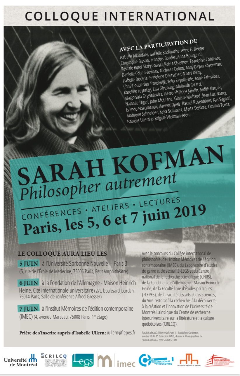 Sarah Kofman : philosopher autrement