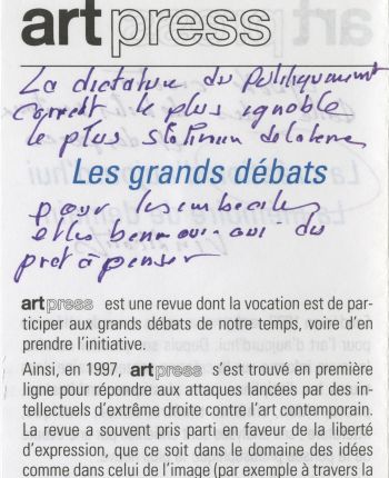 Le dépliant<br />
Lettre d'insultes