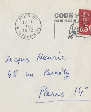 Lettre de Roland Barthes