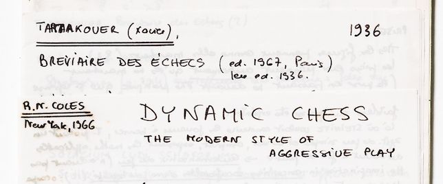 Notes de lecture sur le jeu d’échec et la guerre, sans date [détail], Archives Hubert Damisch/Imec. © Michaël Quemener/Imec