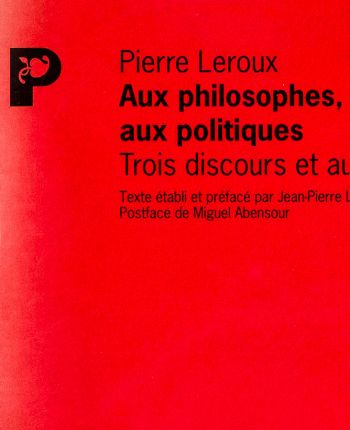 Aux philosophes, aux artistes, aux politiques