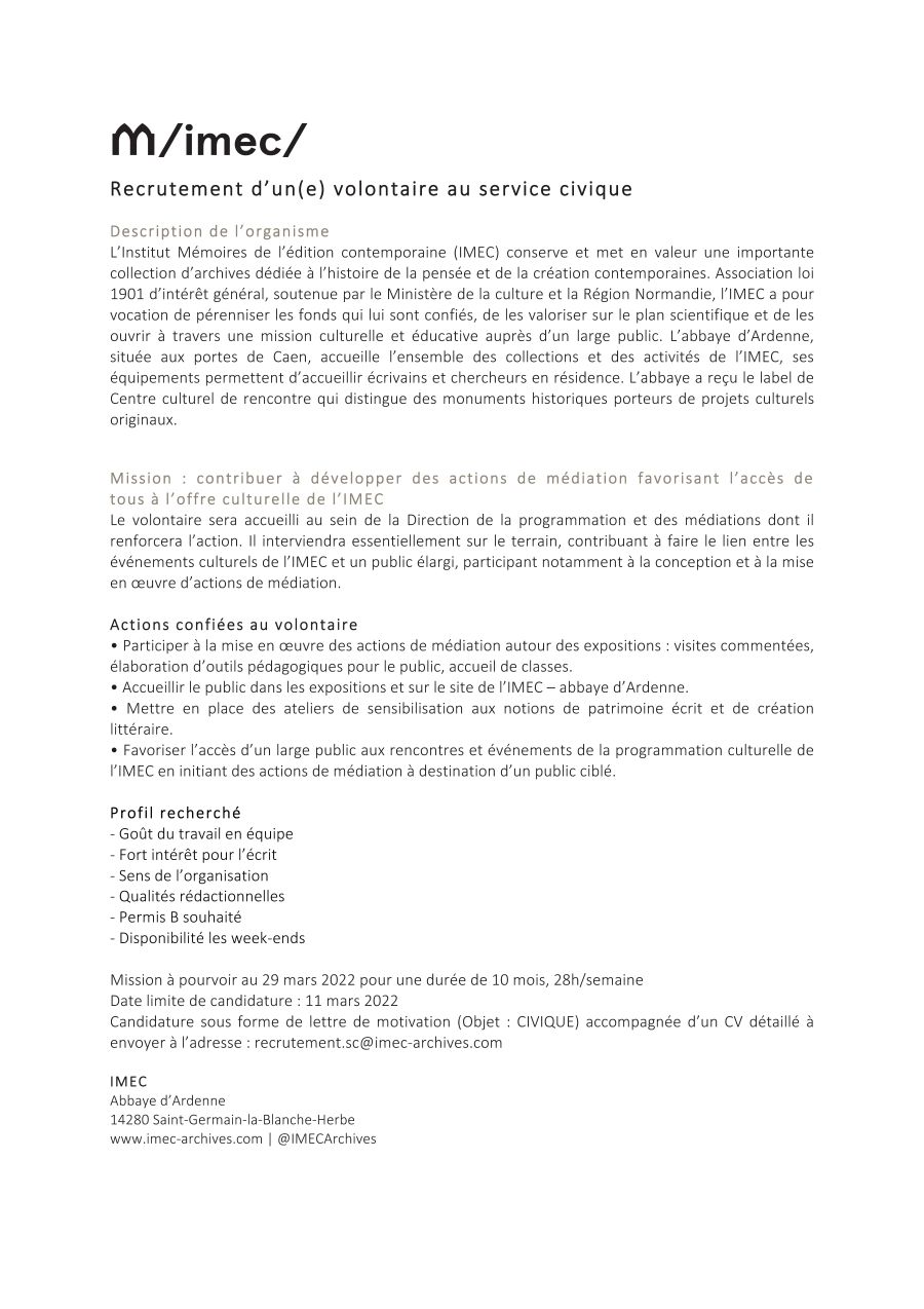 Recrutement | Service civique